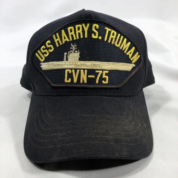Vintage USS HARRY S TRUMAN CVN-75 SnapBack Hat Cap EAGLE CREST USA Made OSFM - Picture 1 of 12